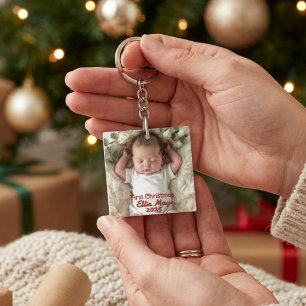 Baby-Foto Erstes Weihnachten Personalisieren Schlüsselanhänger