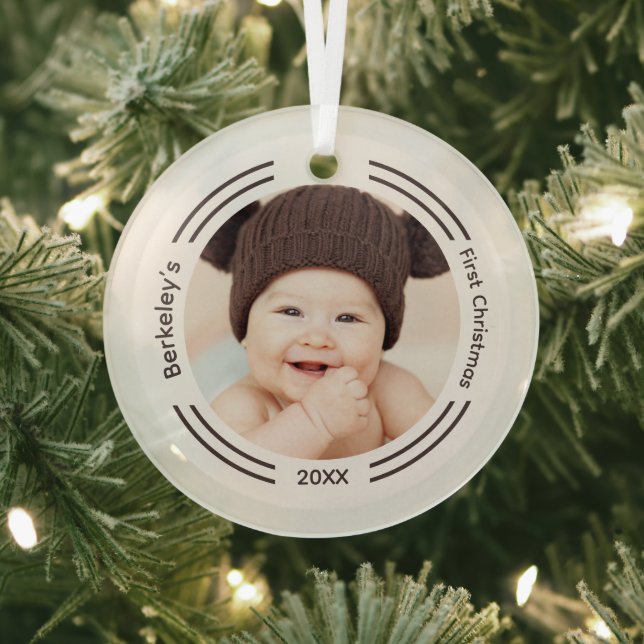 Baby Foto First Christmas Ornament Aus Glas (InSitu)