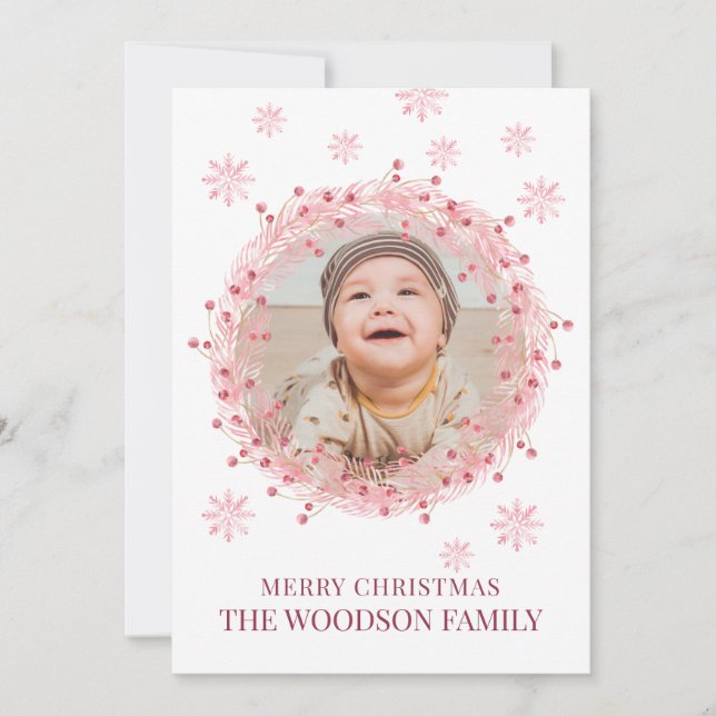 Baby Foto Frohe Weihnachts-Grußkarte (Vorderseite)