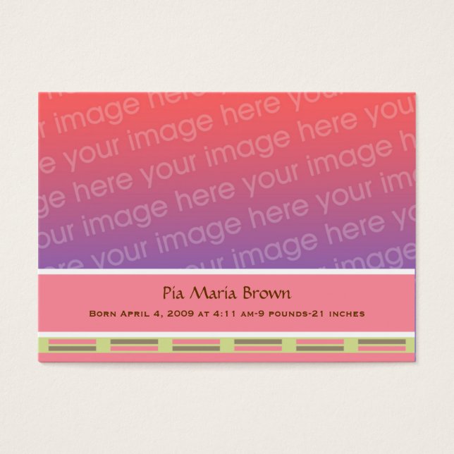 Baby Foto Geburtshinweise (Vorderseite)