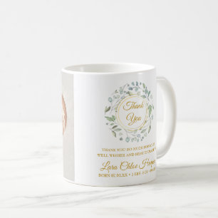 Baby-Foto Grün Gold Danke Kaffeetasse