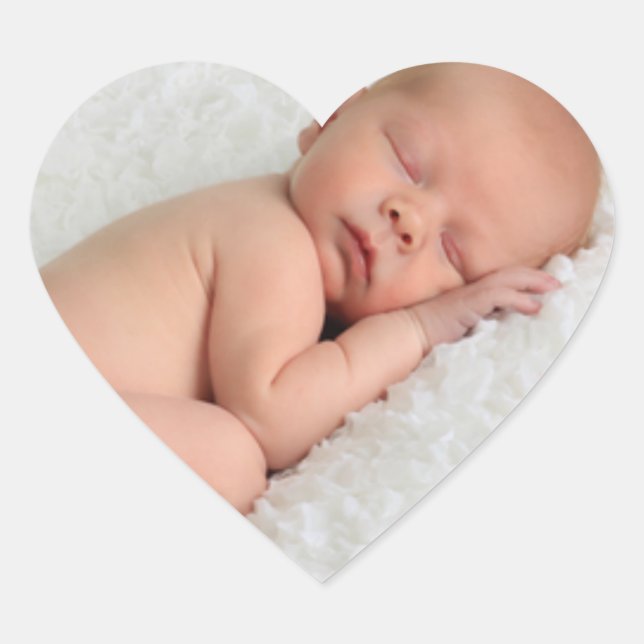 Baby-Foto-Heftsticker Herz-Aufkleber (Vorderseite)