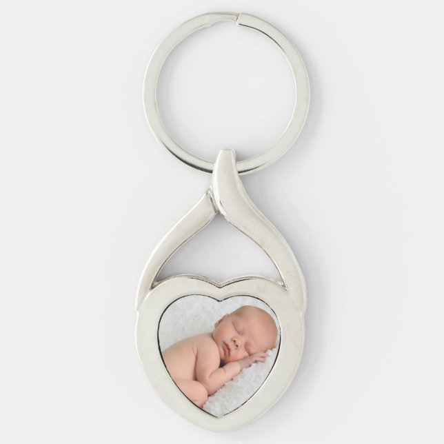 Baby-Foto-Herz-Schlüsselanhänger Schlüsselanhänger (Vorderseite)
