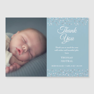 Baby-Foto-Herzen Dankeschön-Geburtsanzeige Magnetkarte