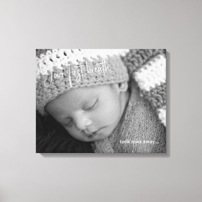 Baby Foto Ihr erster Atemzug Leinwanddruck (Vorderseite)