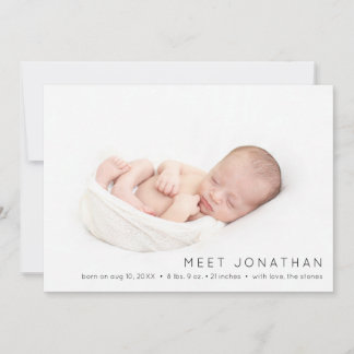 Baby Foto Moderne Bezeichnung Geburtshilfekarte Dankeskarte