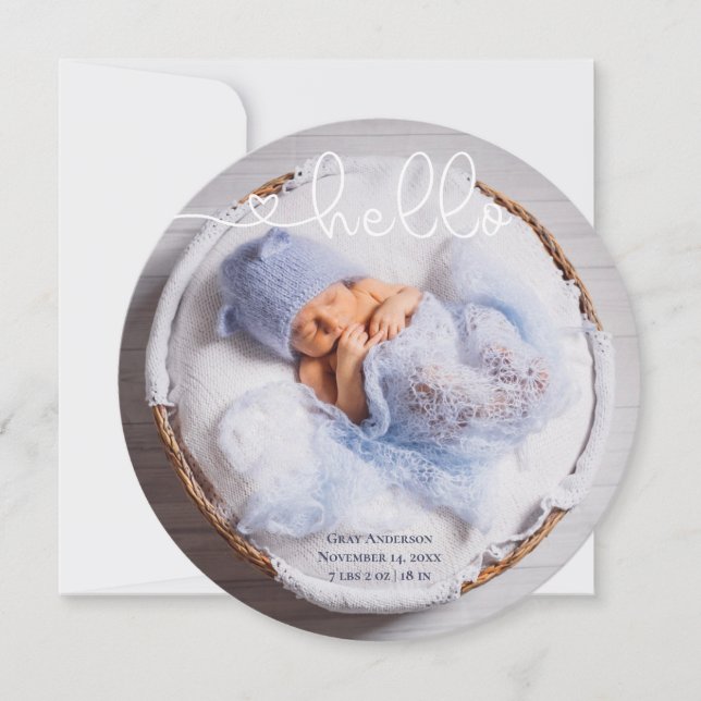 Baby Foto Moderne Elegante Geburtsankündigung Einladung (Vorderseite)