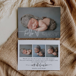 Baby Foto Moderne Geburtsankündigungskarte Ankündigung