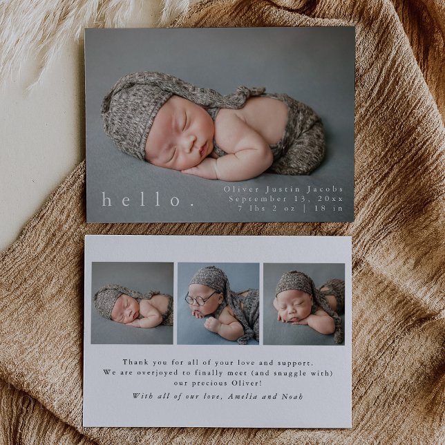 Baby Foto Moderne Geburtsankündigungskarte Ankündigung (Von Creator hochgeladen)
