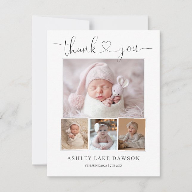 Baby Foto Moderne Geburtsankündigungskarte Einladung (Vorderseite)