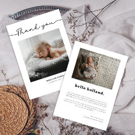 Baby Foto Modernes Drehbuch Minimalistische Geburt Ankündigung