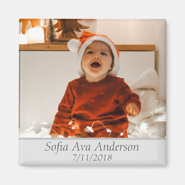 Baby Foto Modernes, einfaches, einzigartiges Niedl Magnet (Vorne)