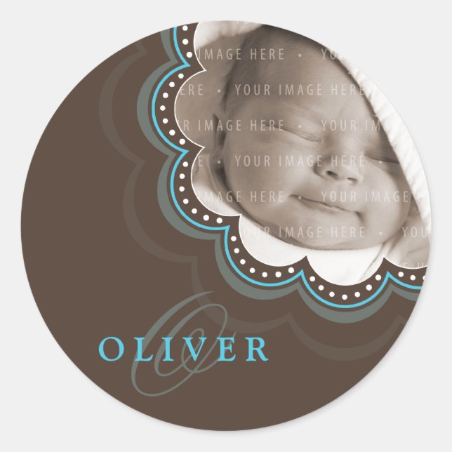 BABY FOTO NAME STICKER :: Süßblüte 1 (Vorderseite)