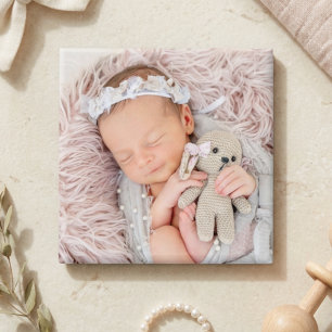 Baby-Foto Neugeborenes Einfaches Modernes Erinneru Magnet