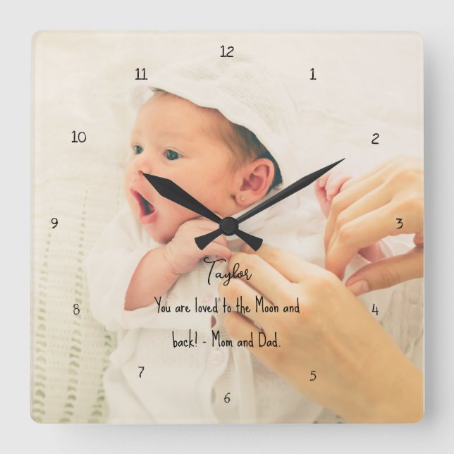 Baby Foto Niedliches Kinderzimmer Uhr (Vorderseite)