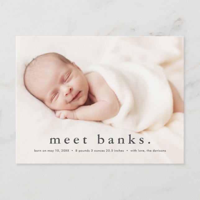 Baby Foto Postkarte (Vorderseite)