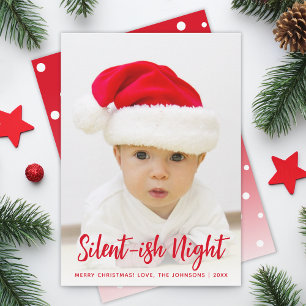Baby-Foto Stille Nacht Rot Lustig Weihnachten
