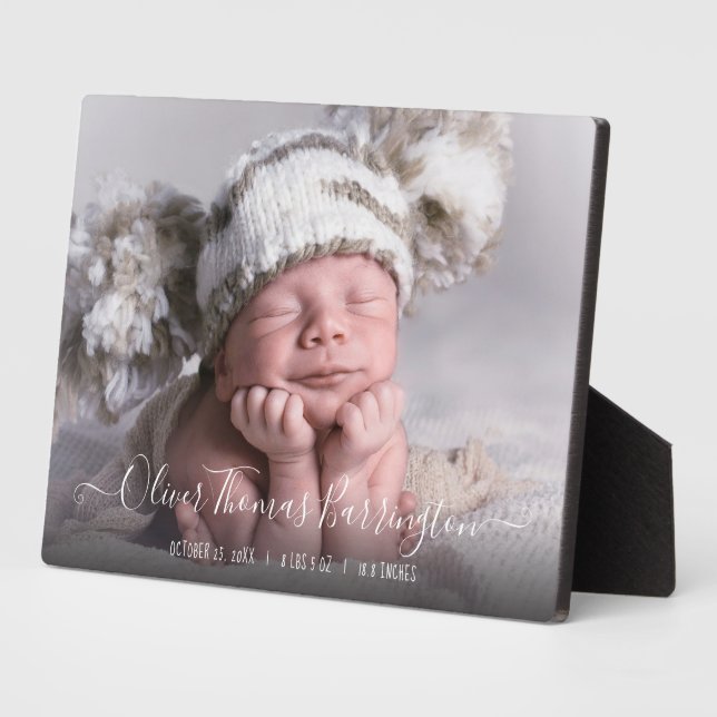 Baby Foto und Birth Stats Plaque Fotoplatte (Seite)