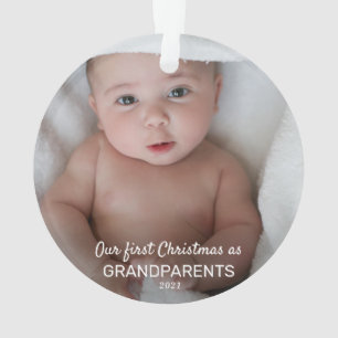 Baby Foto   Unsere ersten Weihnachten als Großelt Ornament