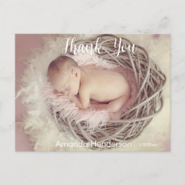 Baby Foto Vielen Dank Ankündigung Postcard Postkarte