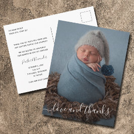 Baby Foto Vielen Dank, dass Sie die Geburtsankündi Postkarte