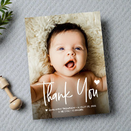 Baby Foto Vielen Dank für die Ankündigung von Herz Postkarte