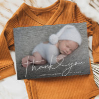 Baby Foto von Thank You Script Heart Birth