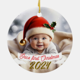 Baby Foto Weihnachten Niedliche Füchse und Bunnies Keramik Ornament