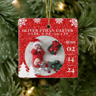 Baby-Foto-Weihnachtsschmuck Keramikornament