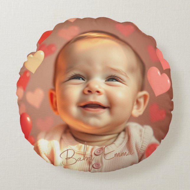 Baby Foto Wohngestaltung Rundkissen Rundes Kissen (Vorderseite)