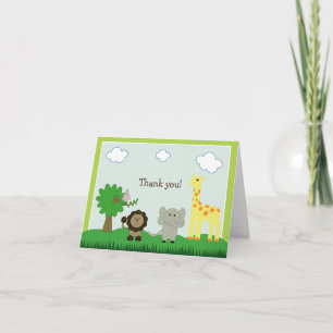 Baby-Foto-Zoo-Tier danken Ihnen zu kardieren Dankeskarte