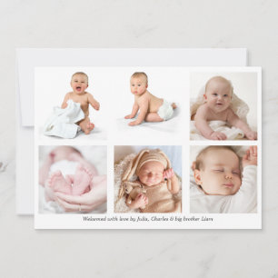 Baby-Fotocollage-Willkommenskarte Ankündigung