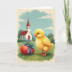 Baby-Fowl-Osterkarte mit Frühlings-Ei Karte