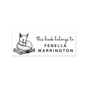 Baby Fox Book Nook Ex Libris Briefmarke Gummistempel