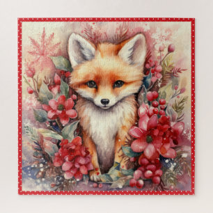 Baby Fox Christmas Large Square