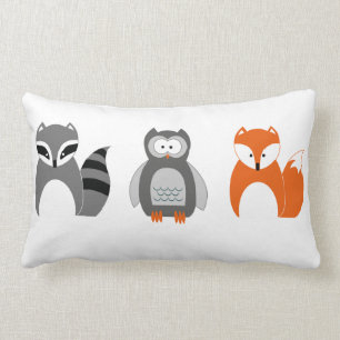 Baby Fox Owl Raccoon Throw Kissen