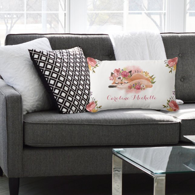 Baby Fox Pink Floral Lendenkissen (Von Creator hochgeladen)