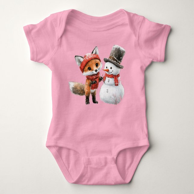 Baby Fox und Snowman Baby Strampler (Vorderseite)