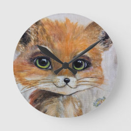 Baby Fox Wall Clock, 8" Runde Acryluhr Wanduhr