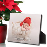 Baby Frameless Photo Tabletop Easel Back Fotoplatte<br><div class="desc">Tabletop plaque with a built-in easel features your favorite newborn baby's photo, name and birth info put directly on the hardboard panel for a stunningly crisp image with an easy wipe clean surface. Great as a gift or to display your favorite photo in your home. TIP: If using square plaque,...</div>