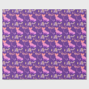 Baby Fuchs Nacht Violett Geschenkpapier