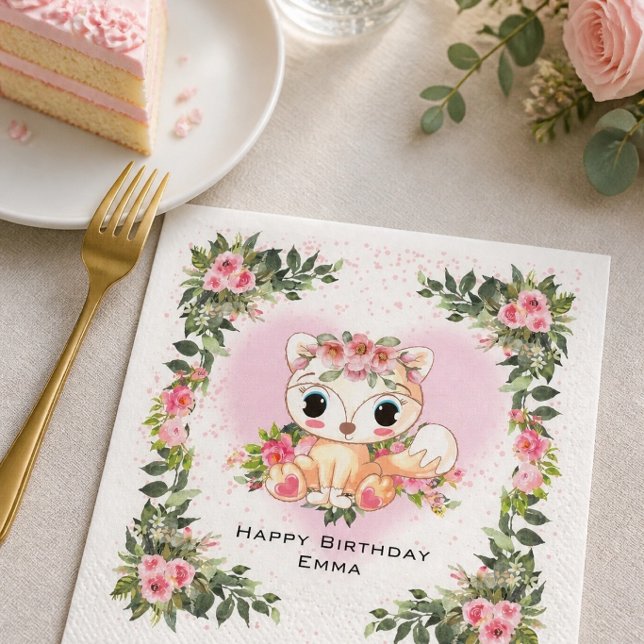 Baby Fuchs | Personalisiert  Serviette (Von Creator hochgeladen)