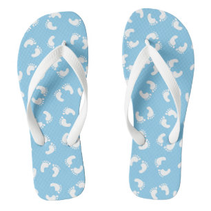 Baby Fußabdrücke, Babys Fuß, Fußspuren, Blau, Jung Flip Flops