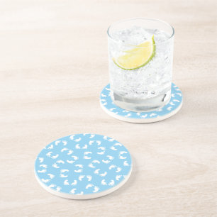 Baby Fußabdrücke, Babys Fuß, Fußspuren, Blau, Jung Getränkeuntersetzer