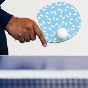 Baby Fußabdrücke, Babys Fuß, Fußspuren, Blau, Jung Tischtennis Schläger