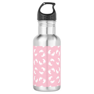 Baby Fußabdrücke, Babys Fuß, Fußspuren, Rosa Mädch Edelstahlflasche