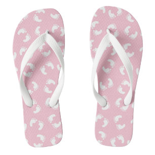 Baby Fußabdrücke, Babys Fuß, Fußspuren, Rosa Mädch Flip Flops