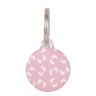 Baby Fußabdrücke, Babys Fuß, Fußspuren, Rosa Mädch Haustiermarke
