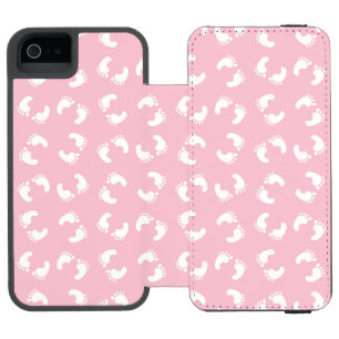 Baby Fußabdrücke, Babys Fuß, Fußspuren, Rosa Mädch Incipio Watson™ iPhone 5 Geldbörsen Hülle