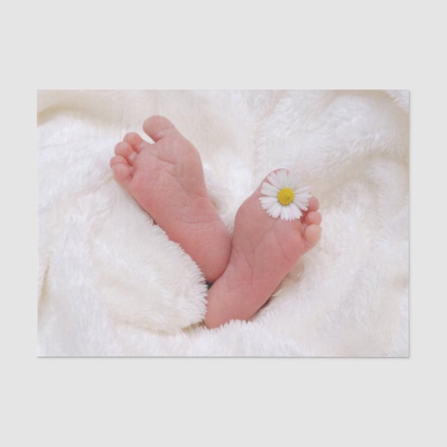 Baby-Füße mit Gänseblümchen Seidenpapier (Vorderseite)